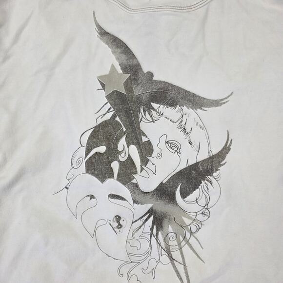 Max Mara Sportmax Code Hoodie Womens Medium White Full Zip Graphic Back Eyelet - Picture 11 of 14